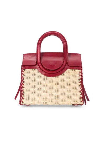 Staud Mini Maude Wicker Top Handle Bag In Multi