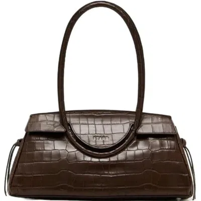 Staud Women's Maude Shoulder Bag, Espresso Croco In Red