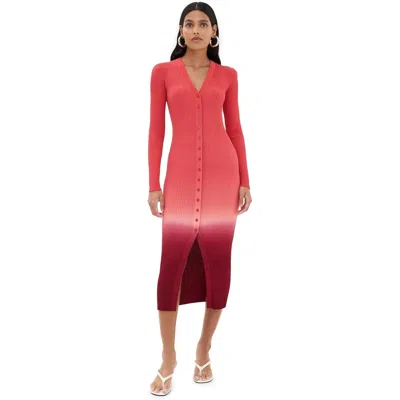 STAUD WOMEN'S MAXI SHOKO SWEATER DRESS, DUSK DIP DYE