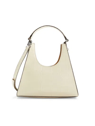 Staud Women's Mini Croc Embossed Leather Hobo Bag In Cream