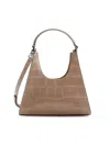 Staud Women's Mini Croc Embossed Leather Hobo Bag In Brown