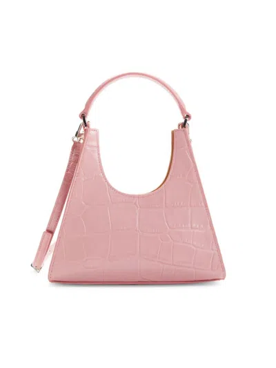 Staud Women's Mini Croc Embossed Leather Hobo Bag In Pink