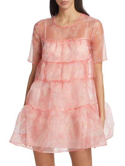 Staud Women's Mini Hyacinth Babydoll Dress In Pink