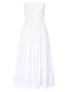 Staud Nia Strapless Seersucker Maxi Dress In White