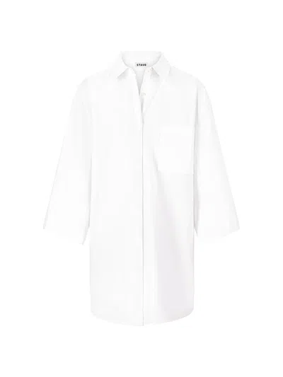 Staud Women's Nico Cotton Poplin Shirtdress In White