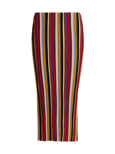 Staud Women's Noemi Striped Knit Midi-skirt In Multi