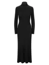 Staud Obsidian Open-back Ribbed-knit Turtleneck Maxi Dress In Black
