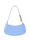 Staud Ollie Leather Shoulder Bag In Blue Hydrangea