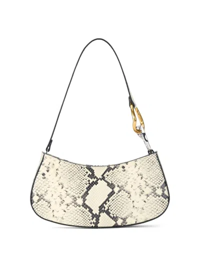STAUD WOMEN'S OLLIE SNAKESKIN-PRINT LEATHER SHOULDER BAG
