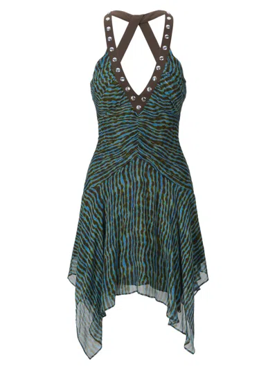 Staud Women's Olympia Abstract Printed A-line Minidress In Green