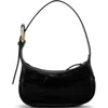 Staud Owen Small Leather Shoulder Bag In Black