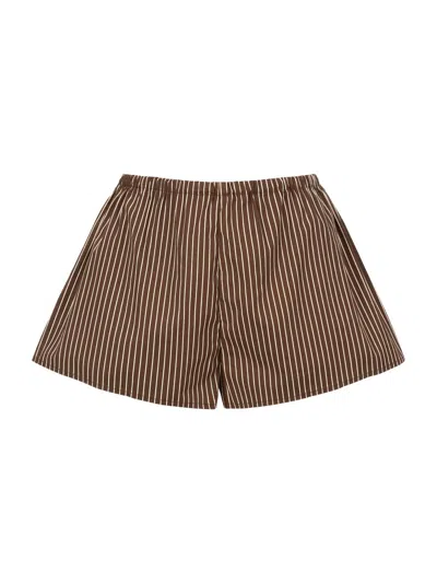 Staud Women's Paddle Striped Stretch Cotton Shorts