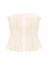Staud Women's Parma Linen Pleated Tube Top, Natural In Beige