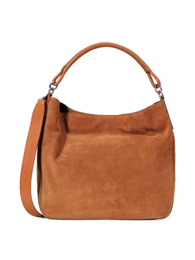 Staud Women's Perry Suede Hobo Tote Bag In Brown