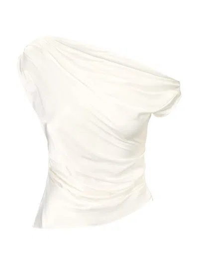 Staud Women's Phare Asymmetric Silk-blend Top In White