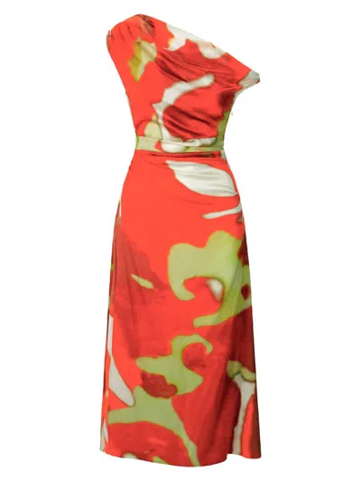 Staud Women's Phare Silk-blend Midi-dress In Red