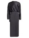 Staud Phoebe Tie-detail Maxi Dress In Blue