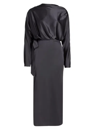 Staud Women's Phoebe Silk-blend Midi-dress In Gold