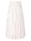 Staud Procida Cotton Popeline Maxi Skirt In White