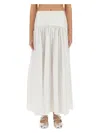 Staud Procida Gathered Broderie Anglaise Cotton Maxi Skirt In White