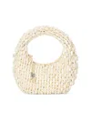 Staud Reef Bead-embellished Crochet Top Handle Bag In Neutral