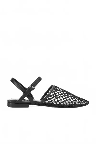 Staud Rete Paper Net Sandals In Black