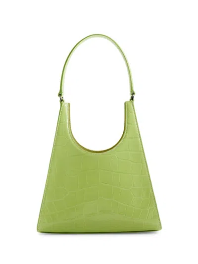 Staud Women's Rey Croc Embossed Leather Shoulder Bag In Green