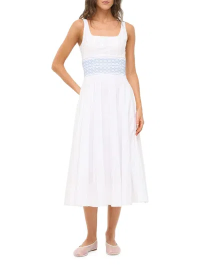 Staud Women's Rig Cotton Poplin Fit & Flare Dress In White