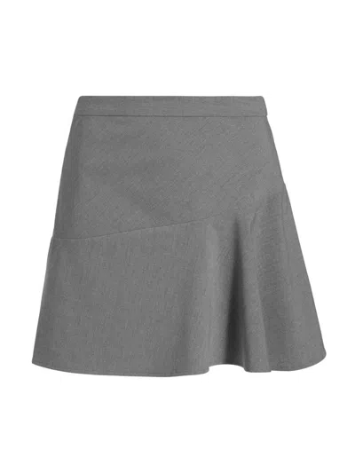 Staud Women's Rosie Asymmetric Miniskirt In Gray