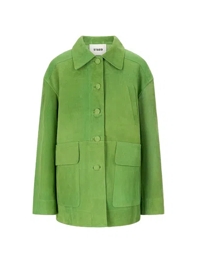 Staud Women's Roxanne Suede Jacket In Green