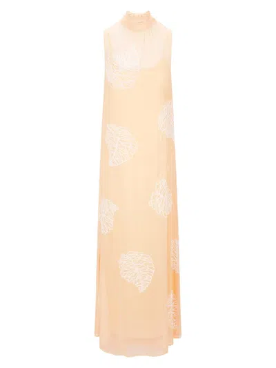 Staud Women's Rubi Leaf-motif Maxi Dress In Neutral