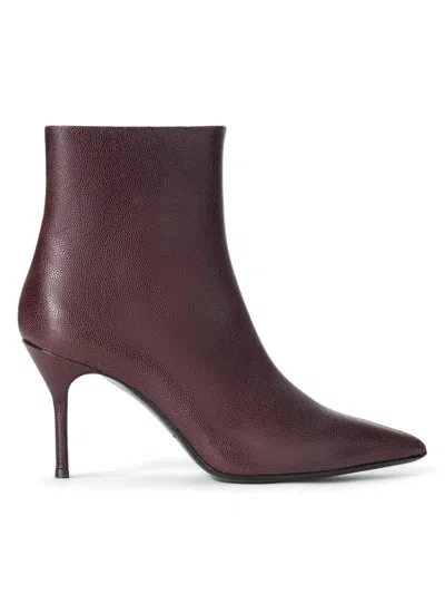 Staud Women's Sebastian 80mm Leather Ankle Boots In Burgundy