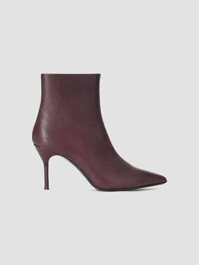 Staud Women's Sebastian 80mm Leather Ankle Boots In Burgundy