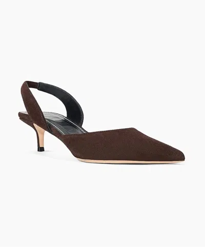 Staud Women's Sebastian Slingback Sandals In Suede Espresso In Brown