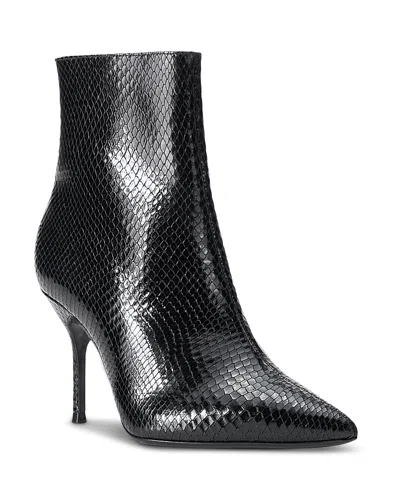 Staud Women's Sebastian Snake Embossed Leather Ankle Boots In Black