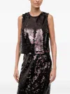 Staud Sequined Top In Black