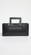 Staud Women's Shirley Metal Handle Clutch, Black In Black