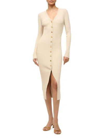Staud Women's Shoko Button-front Sweaterdress In Neutral