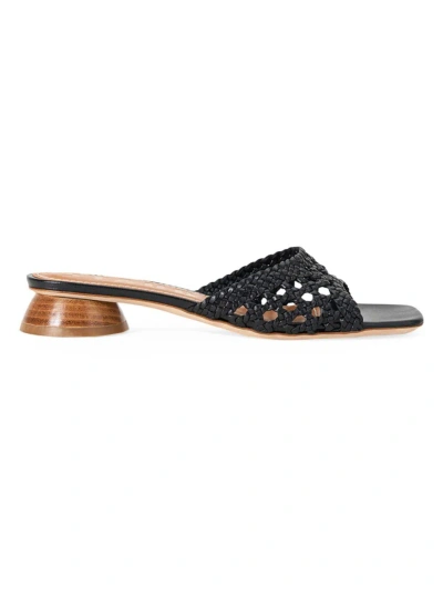 Staud Women's Simone 35mm Crochet Leather Mules In Black