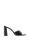 Staud Women Sloane Leather Heeled Slides In Black In Black