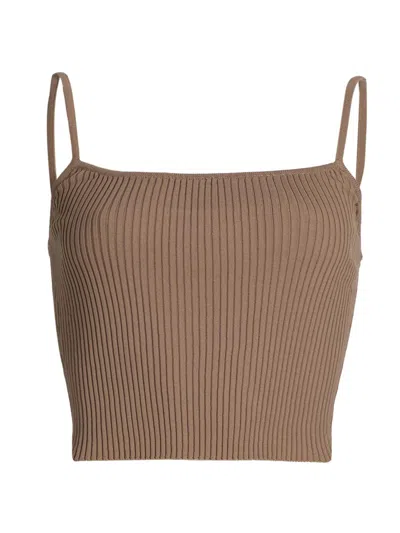 Staud Women's Soleil Rib-knit Tank In Brown