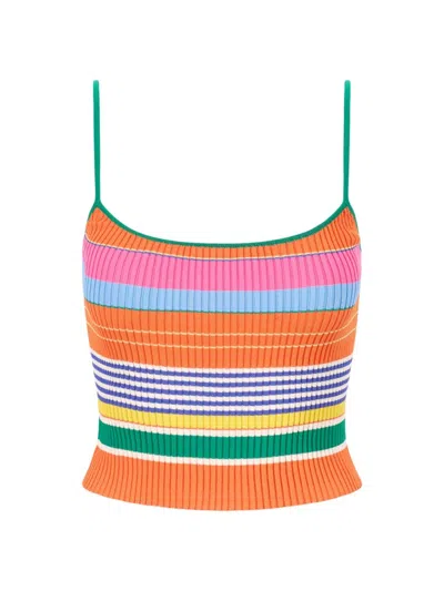 Staud Women's Soleil Striped Rib-knit Top In Multi Bayadere Stripe
