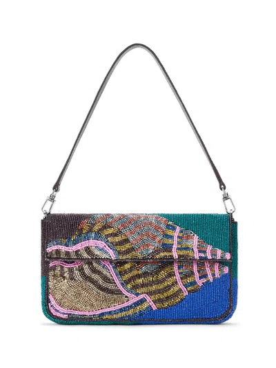 Staud Timmy Convertible Shoulder Bag Conch Shell In Blue