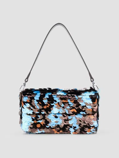 Staud Timmy Sequined Nightspark Convertible Shoulder Bag In Blue