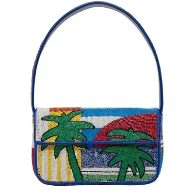 Staud Women's Tommy Beaded Shoulder Bag In Multicolor Palm Tree