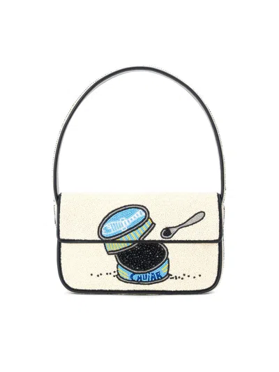 Staud Women's Tommy Caviar & Champagne Beaded Shoulder Bag