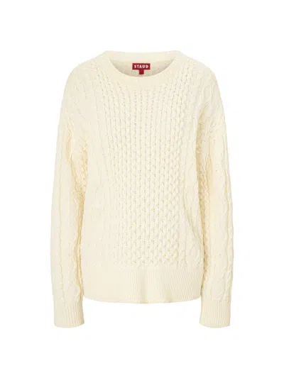 STAUD WOMEN'S TRACY CABLE-KNIT CREWNECK SWEATER