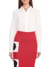 Staud Twiggy Cotton Poplin Button-up Shirt Bodysuit In White