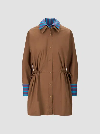 Staud Women's Uptown Mini Shirtdress In Brown
