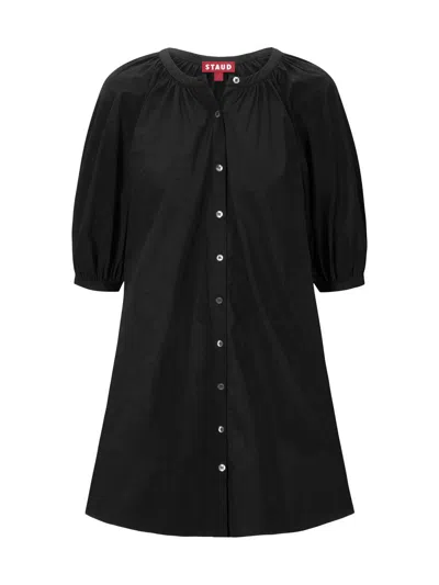 Staud Women's Vincent Cotton Poplin Minidress In Black
